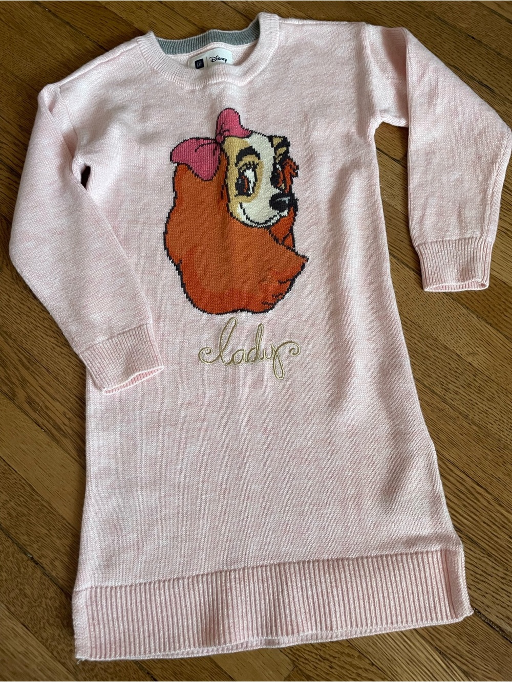 GAP Disney Pink Knit Dress GIRLS 4 Lady and Tramp sweater